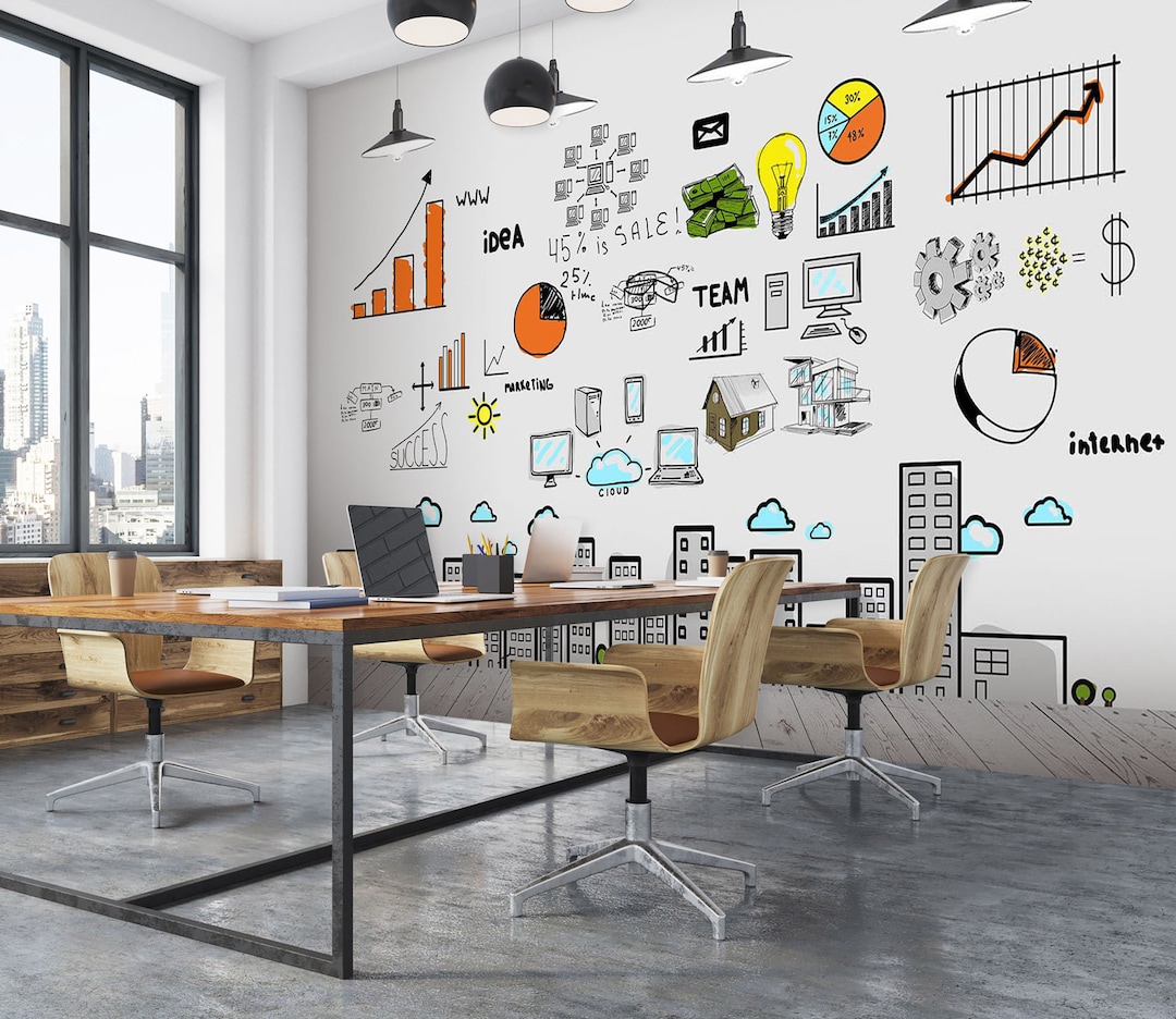 Commercial office wallpaper installation Seattle